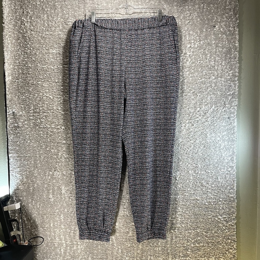 Talbots Navy Blue Sailboat Nauticalā Jogger Ankle Pants 14 Preppy Pockets Beach